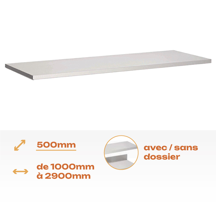 Plans de travail Aisi 304 – 500mm